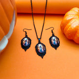 Vintage Halloween Necklace & Earrings Set