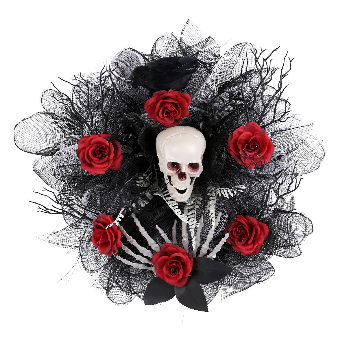 Halloween Red Rose Skull Garland