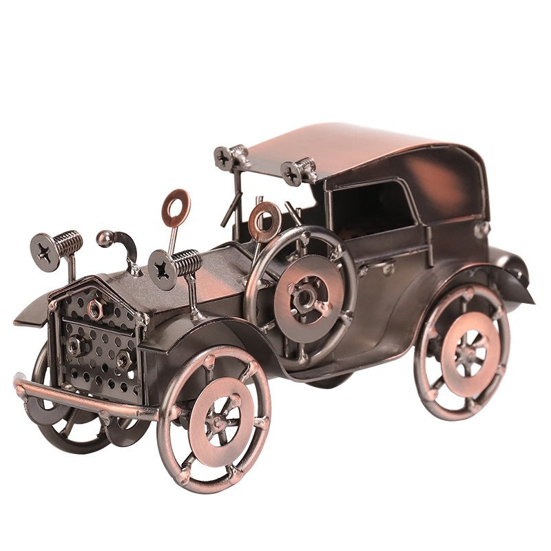 Handmade Retro Wrought Iron Vintage Car Model Crafts Ornaments