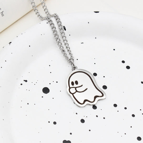 Cute Love Ghost Couple Necklace