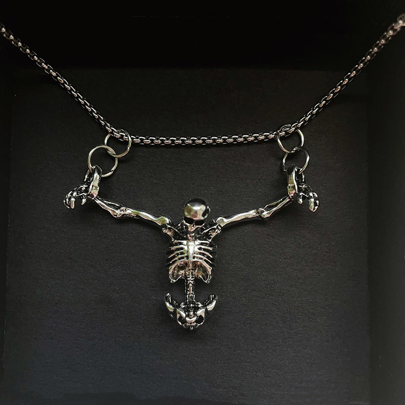 Retro Punk Halloween Skull Necklace