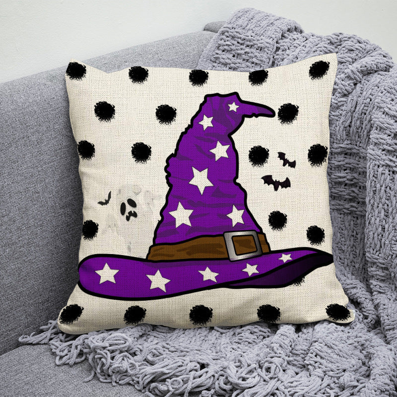 Halloween Linen Printed Pillowcase Household