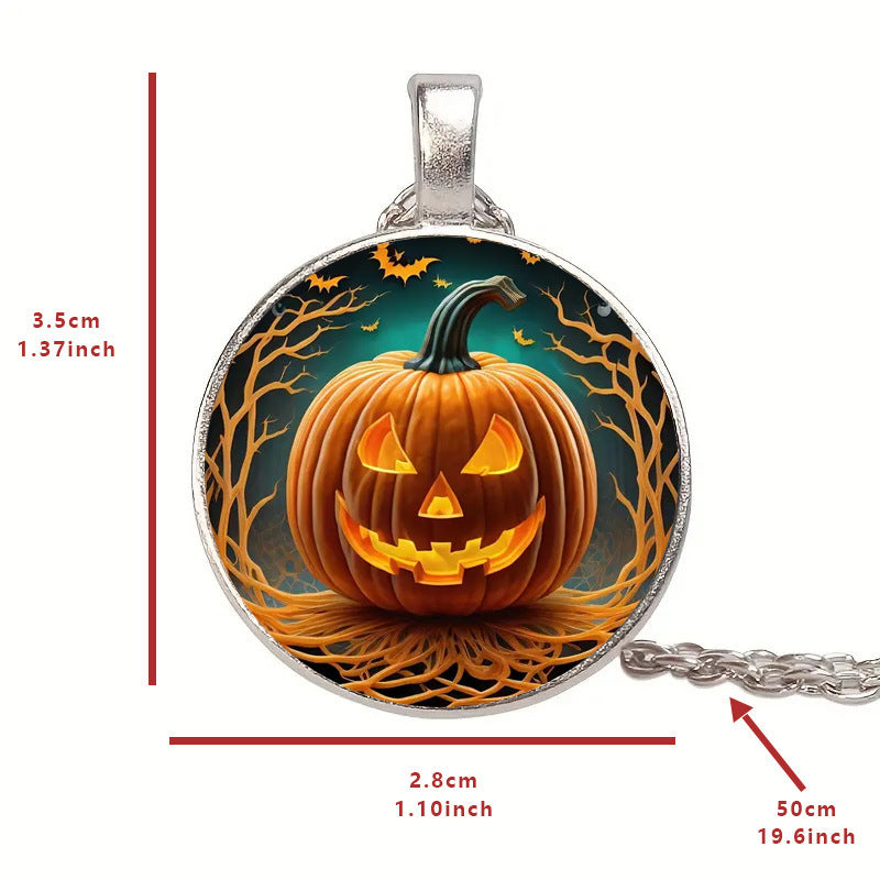 Halloween Pumpkin Ghost Bat Necklace