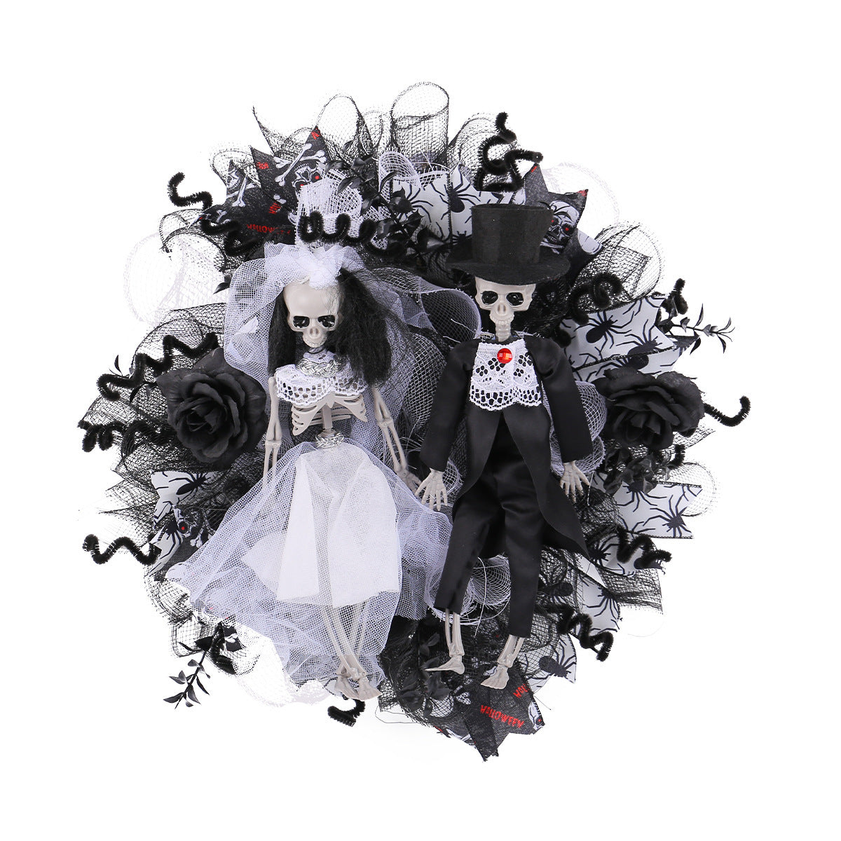 Halloween Skull Bride & Groom Garland