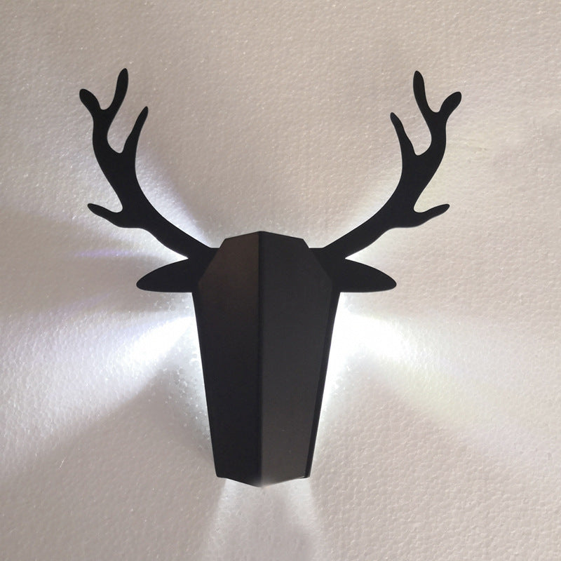 Decorative Iron Deer Living Room Wall Lamp