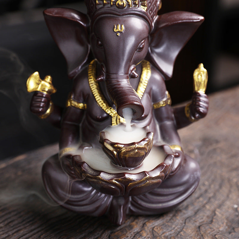 Buddha Elephant Ceramic Ornaments Incense Burner