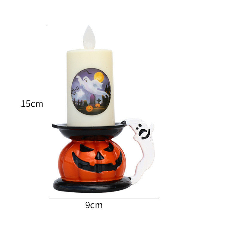 Halloween Skull Witch Decorative Candle Holder