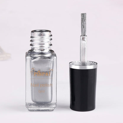 Mirror silver nail polish plating metal mirror silver oil 6ml environmental nail polish factory direct sales