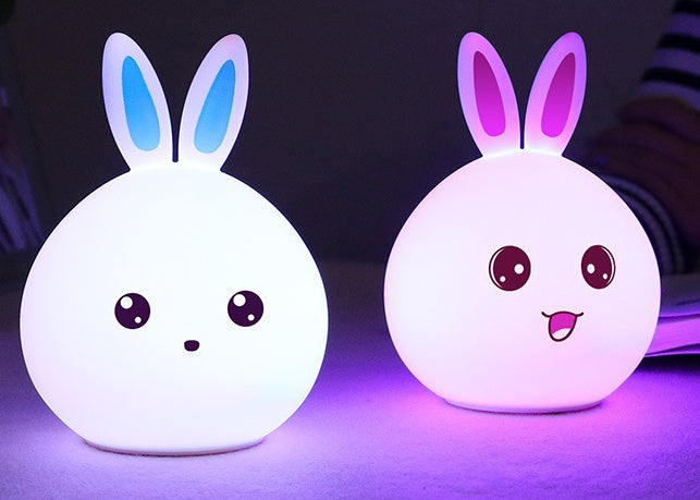 Cute Rabbit Night Light Touch Sensor Silicone LED Colorful Lights