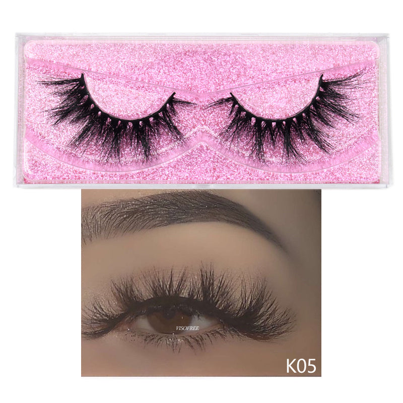 High Quality False Eyelashes with Pink Glitter Box