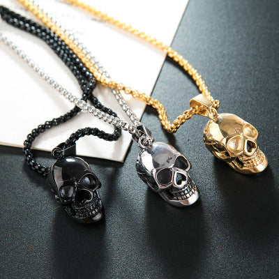 Punk Titanium Halloween Skull Necklace