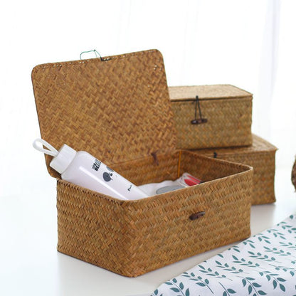 Handmade Natural Seaweed Woven Debris Clothing Sorting Basket