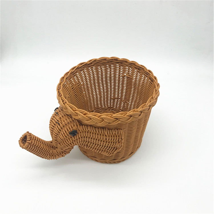 Creative Home Furnishing Rattan Elephant Storage Basket