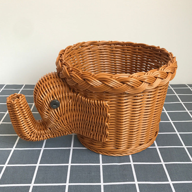 Creative Home Furnishing Rattan Elephant Storage Basket