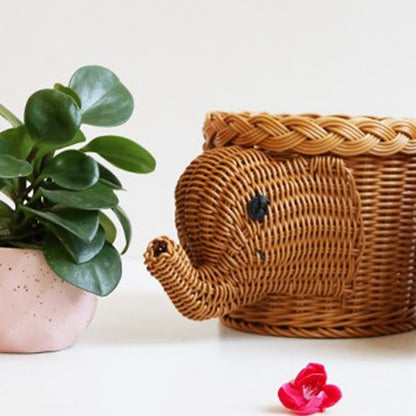 Retro Handmade Rattan Crafts Storage Basket