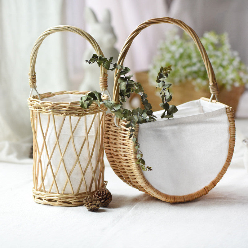 Pastoral Handmade Rattan Basket Decoration