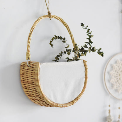 Pastoral Handmade Rattan Basket Decoration