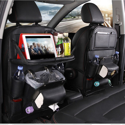 Car Waterproof PU Leather Multifunction Seat Hanging Organizer and Tray