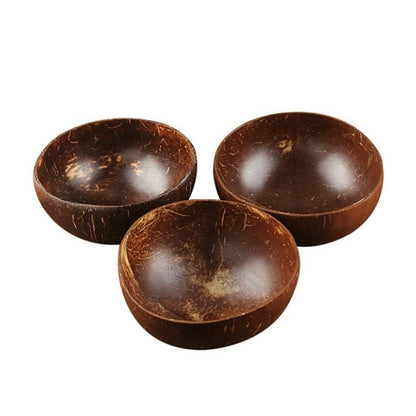 Natural Coconut Bowl Spoon set Fruit Salad Noodle Rice Bowl Wooden Creative Coconut Shell bowl Tableware Restaurant Kitchen