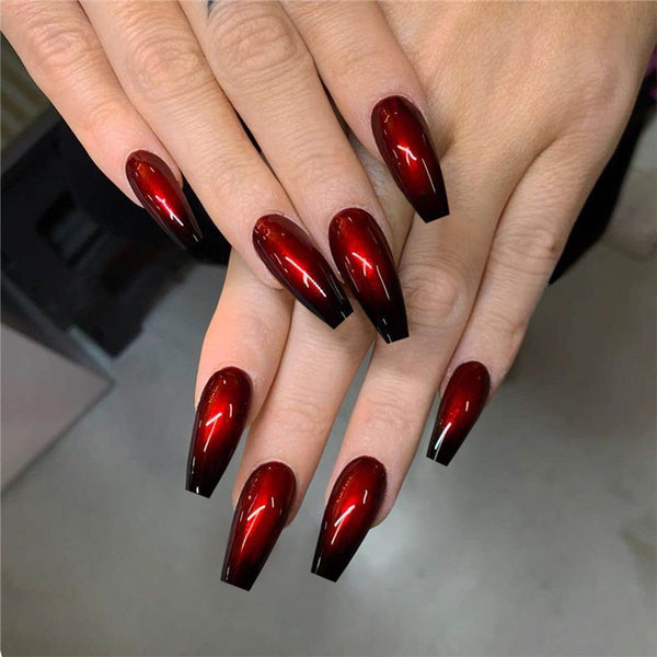 Glossy Red Stiletto Nails - JDrop.Shop