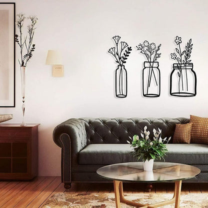 Flower Silhouette Wall Decoration Metal Wall Hanging Silhouette Art Decoration