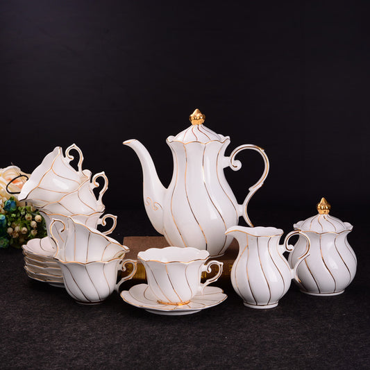 Handmade Gold Bone China Coffee Cup Set