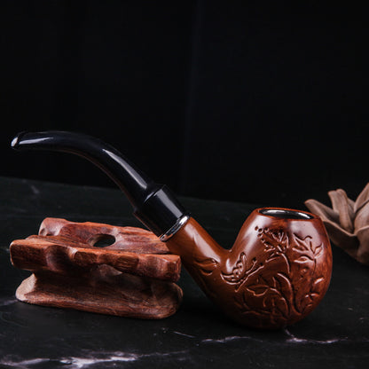 Carved Resin Bakelite Removable Pipe