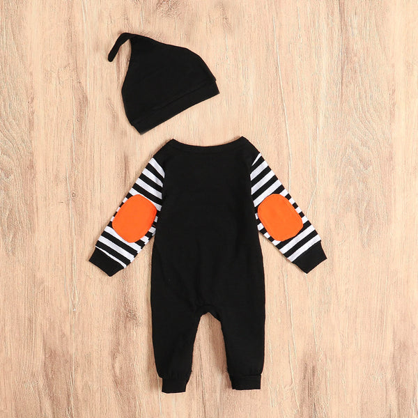 Halloween Long-Sleeved Striped Onesie