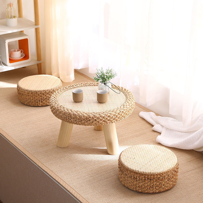 Handmade Rattan Round Bay Window Coffee Table