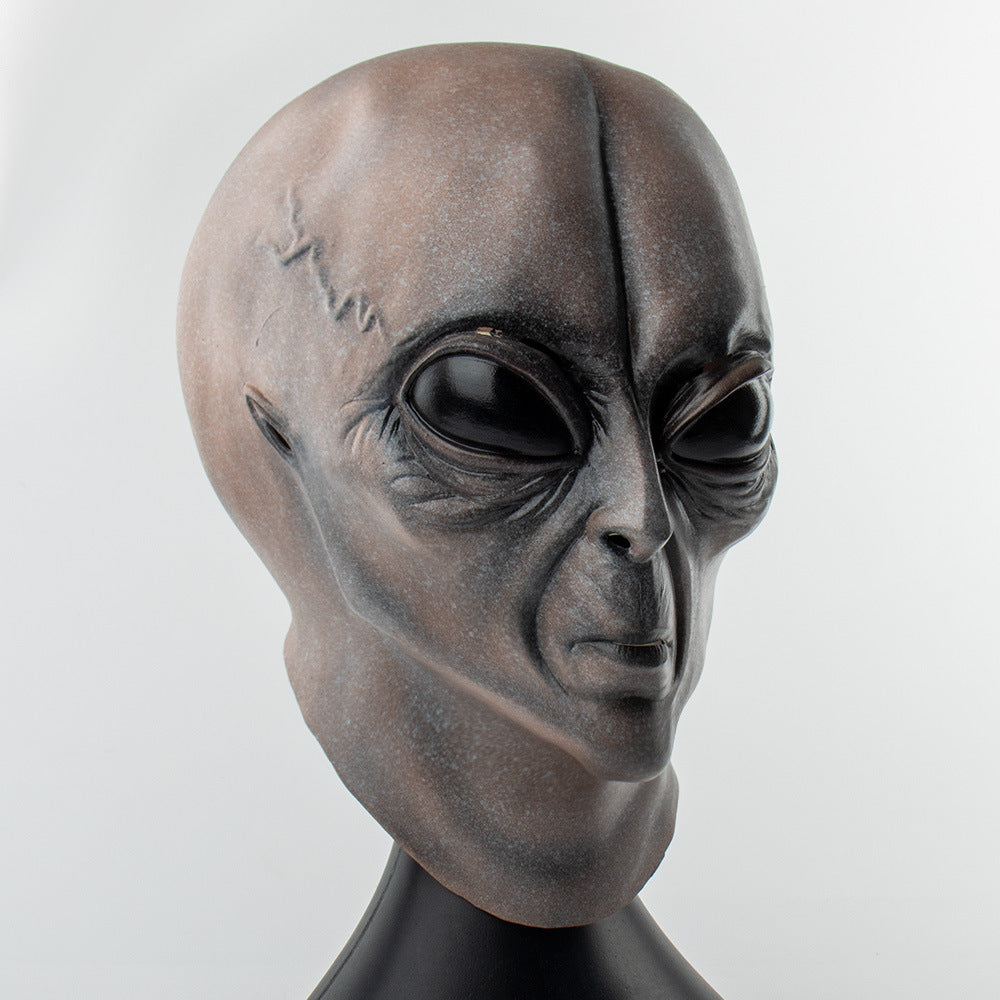 Grey Big-Eyed Alien Latex Headgear