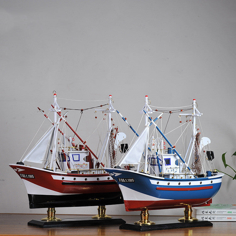 Handmade Wooden Home Accessories Fish Boat Crafts Ornaments