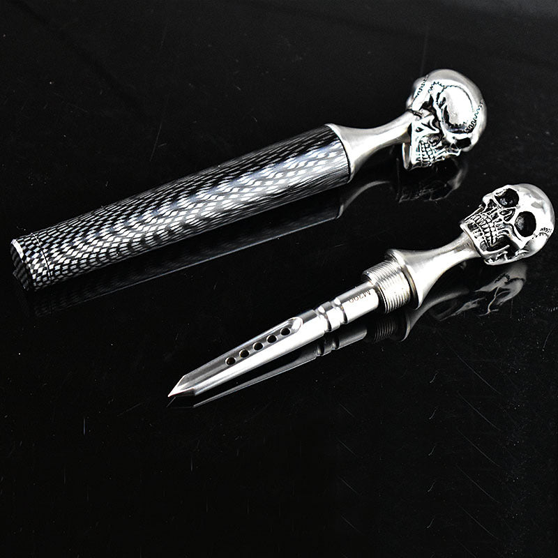 Damascus Skull Pure Handmade Tea Prying Knife