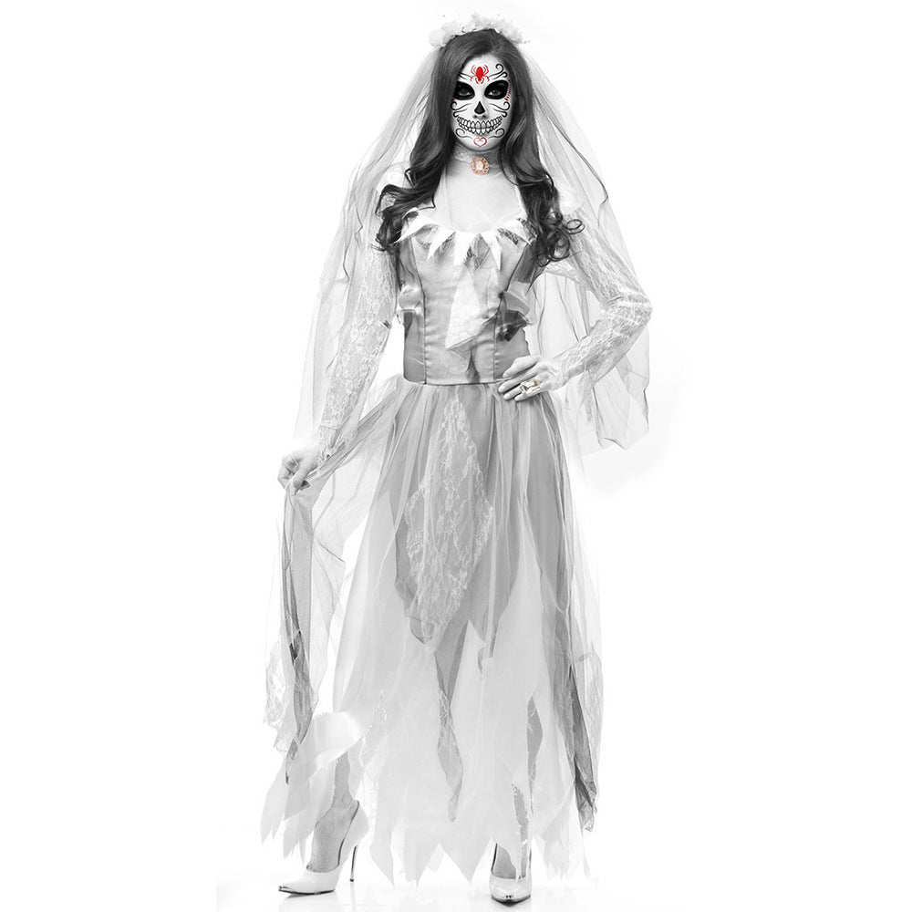 Halloween Zombie Bride Dress Costume