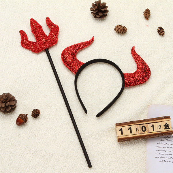 Halloween Devil Headband & Pitchfork