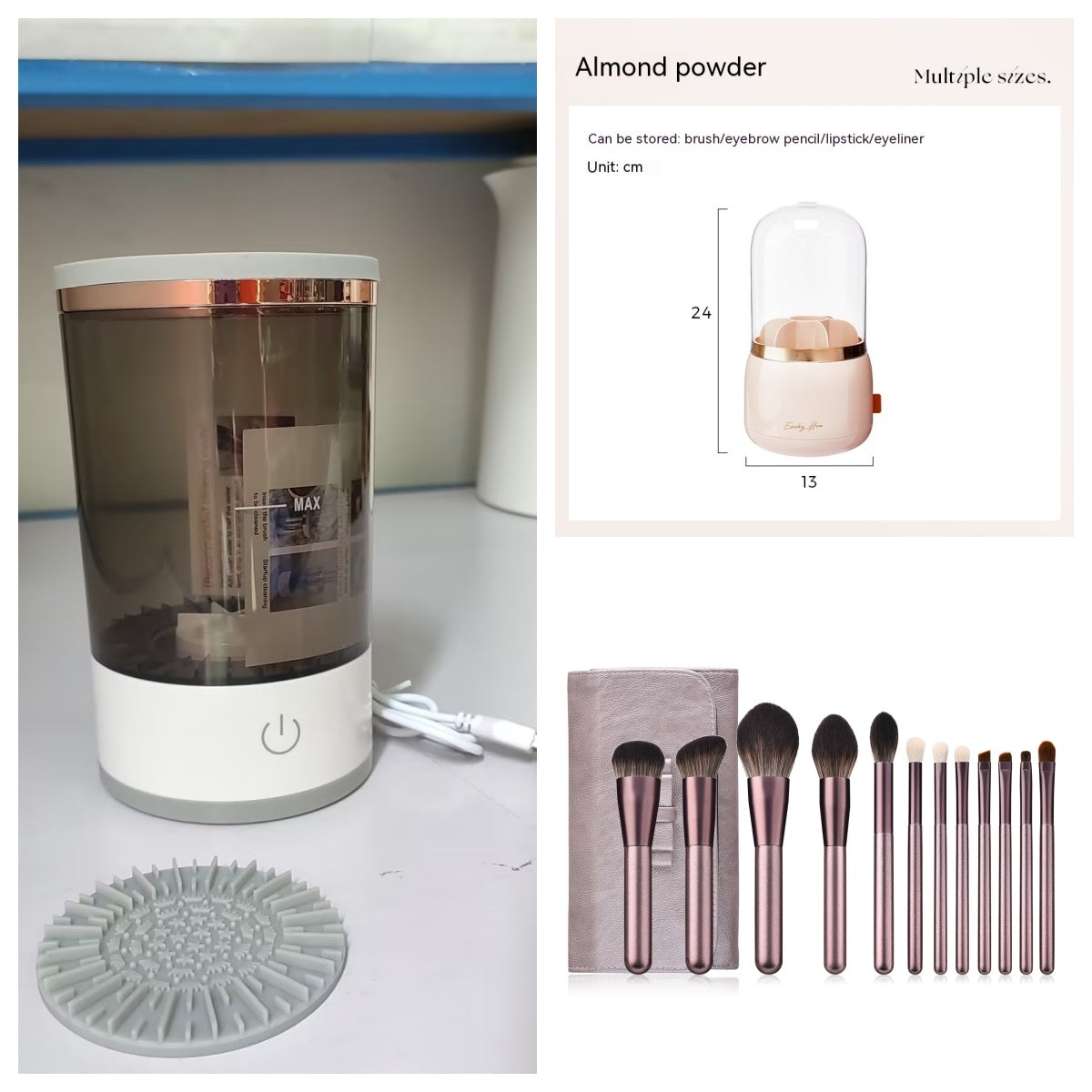 Automatic Electric Makeup Brush Cleaner Machine With USB Charging