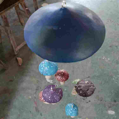 Mushroom Wind Chimes Colorful Handmade Resin Art Decoration