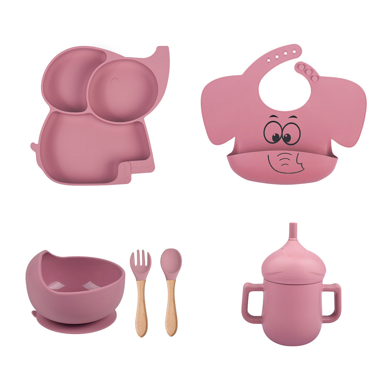 Children's Elephant Silicone Tableware Set