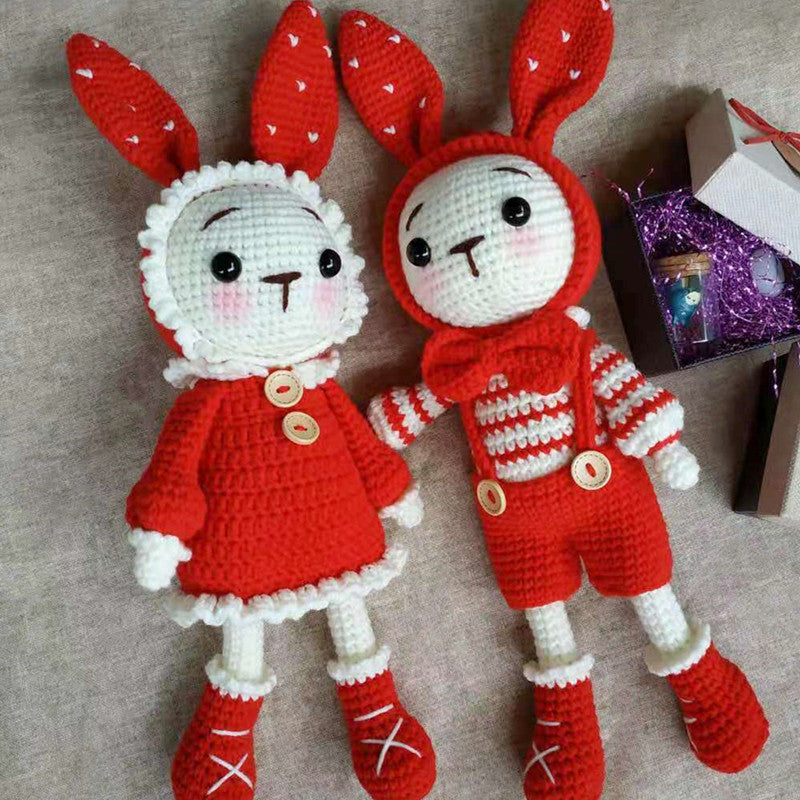 Handmade Fairy Rabbit Doll Wool Doll Material Bag