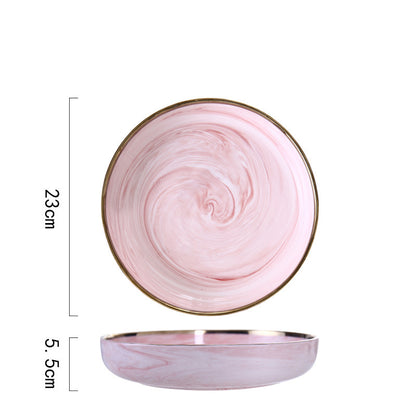 Pink Marble Phnom Penh Ceramic Dinner Plate