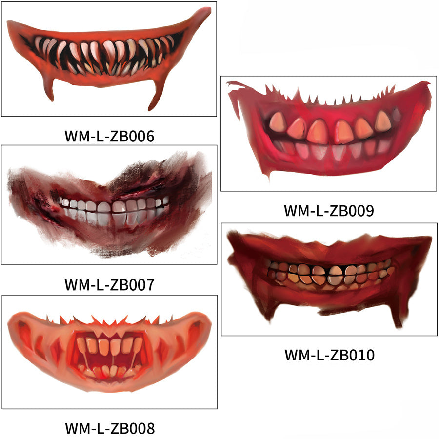 Halloween Mouth Tattoo Stickers