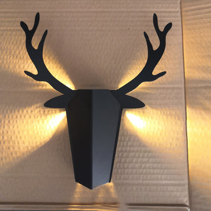 Decorative Iron Deer Living Room Wall Lamp