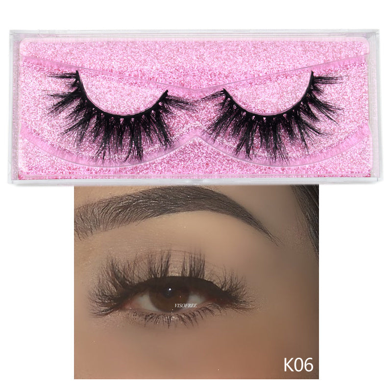 High Quality False Eyelashes with Pink Glitter Box