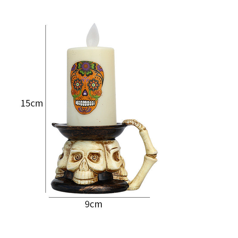 Halloween Skull Witch Decorative Candle Holder