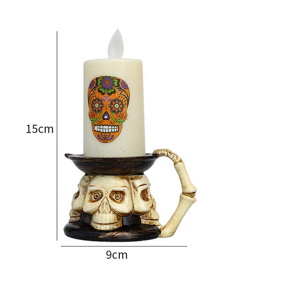 Halloween Skull Witch Decorative Candle Holder