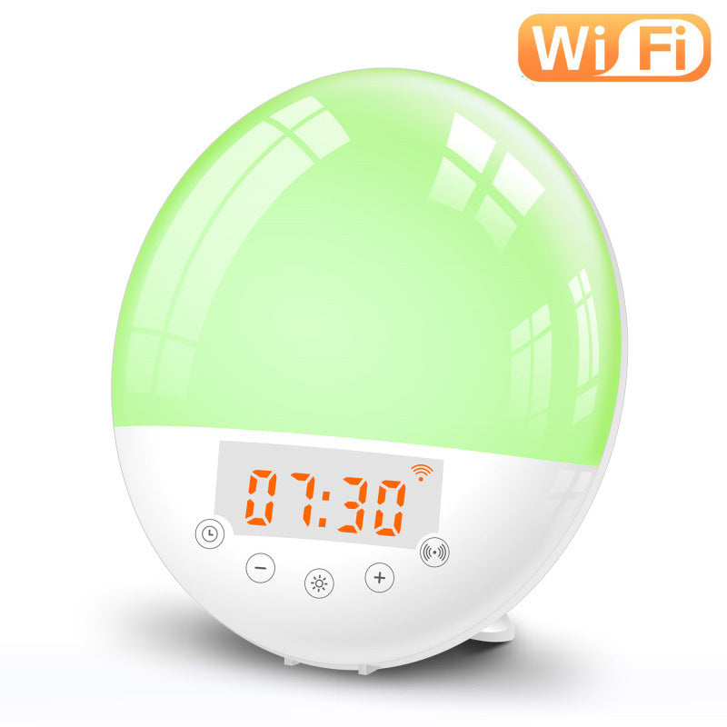 wifi voice control smart wake-up light alarm clock sunrise natural wake-up light