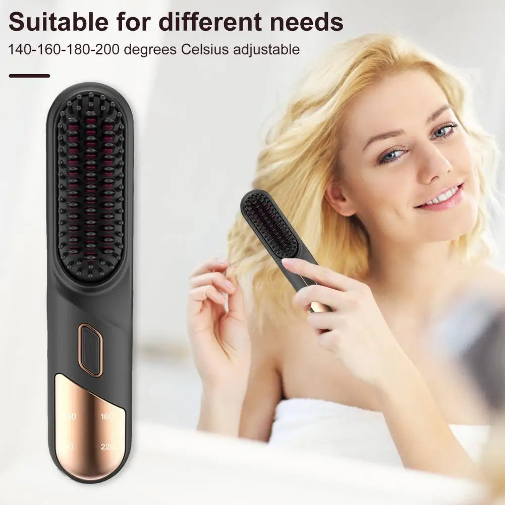 Wet Dry Hair Straightener Cordless Hair Straightener Brush With Fast Heating Negative Ions