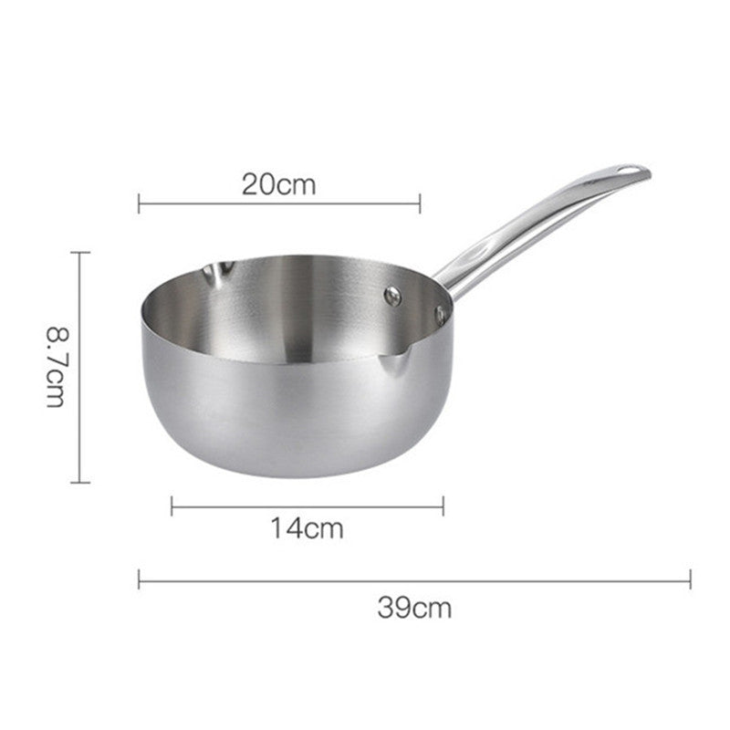 Snow Flat Pot Stainless Steel Nonstick Integrated Food Small Milk Pot