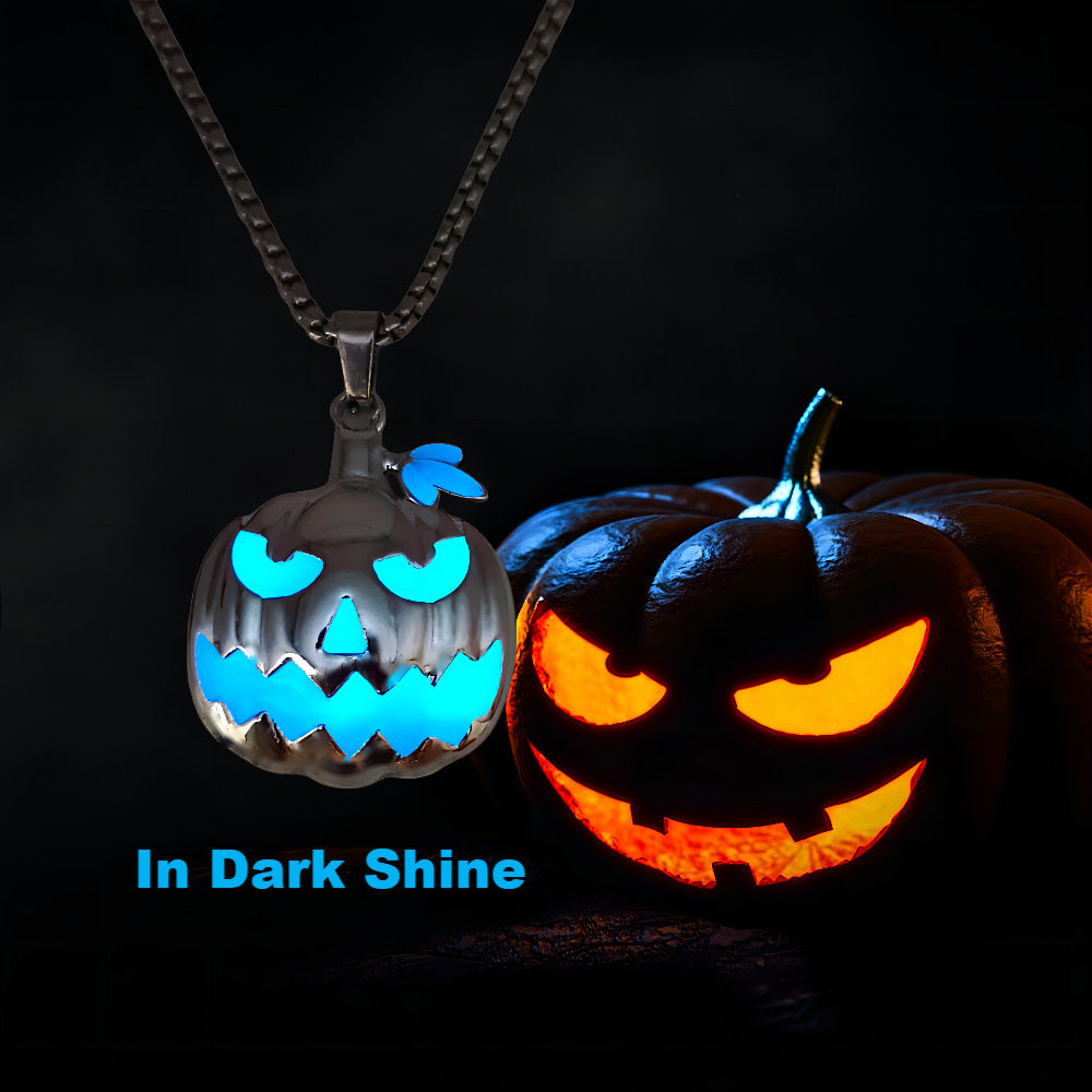 Luminous Pumpkin Pendant Necklace