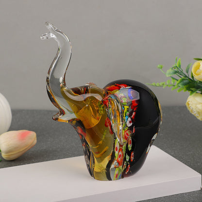 Glass Sculpture Elephant Ornament