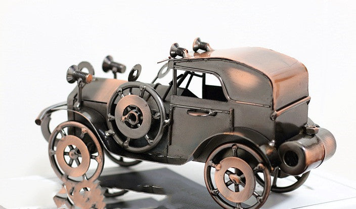 Handmade Retro Wrought Iron Vintage Car Model Crafts Ornaments